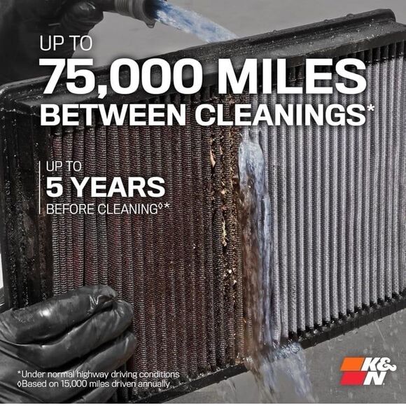 K&N High-Performance Engine Air Filter 33-2465, Washable, Lifetime Warranty! NEW - Picture 7 of 10